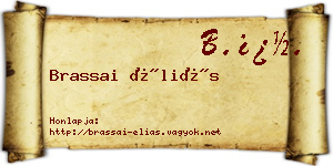 Brassai Éliás névjegykártya